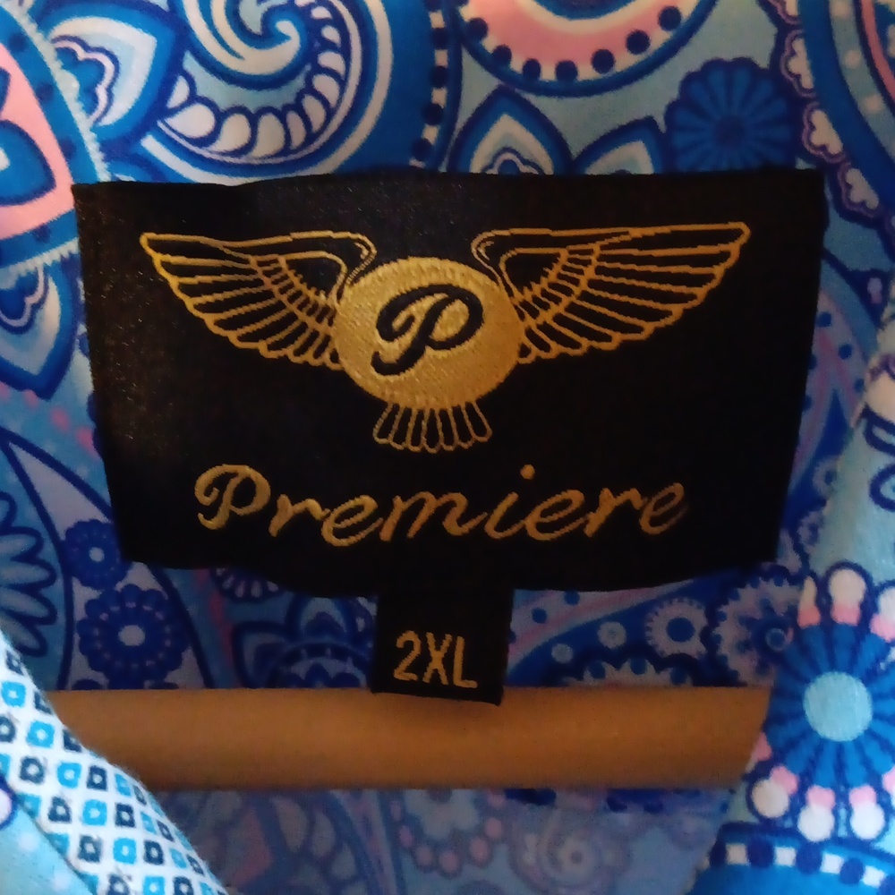 Premiere Paisley Blue Men's Shirt - Picture 2 of 3